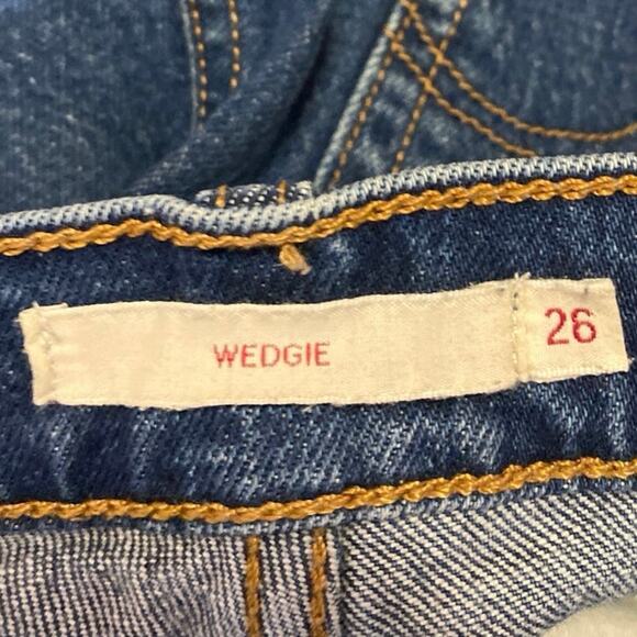 Levi's Wedgie Women's Blue High Rise Skinny Straight Denim Jeans Pants Size 28 - Picture 5 of 7